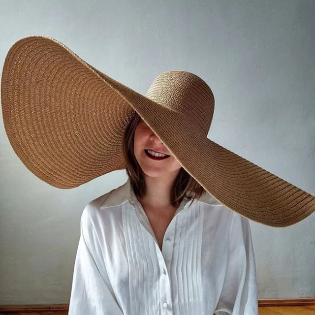 Hat Floppy Wide - Chapéus de palha de praia de