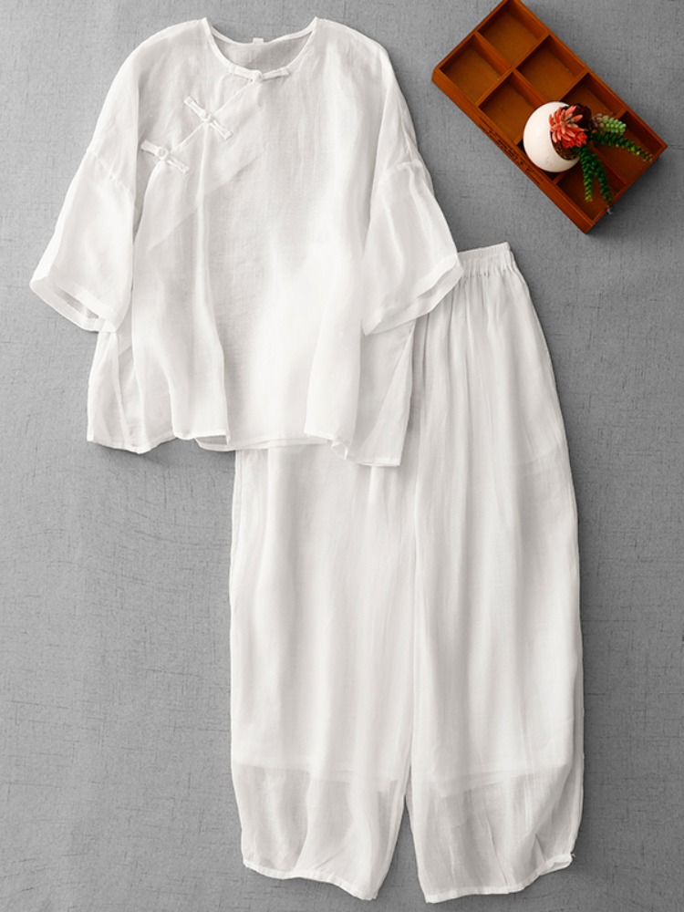 Linen Pant Wide - Novo Conjunto Feminino de Algodão e