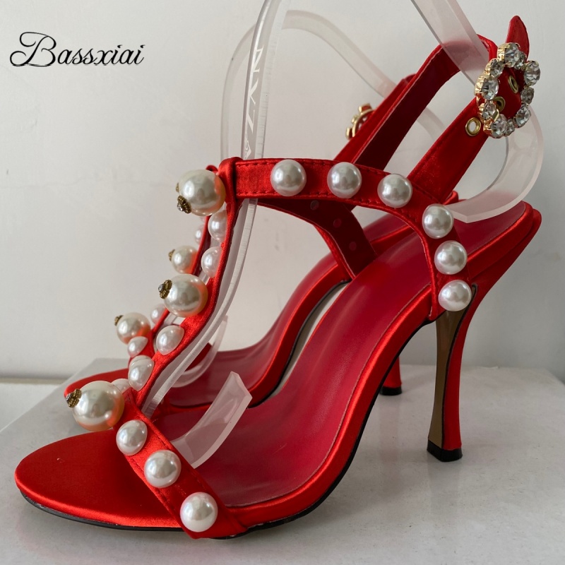Pérola grânulo decoração t-cin - Sandal Strappy Heeled avaliação e preço