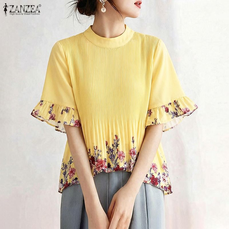 ZANZEA Blusa Feminina de Verão - Romper Floral Print avaliação e preço