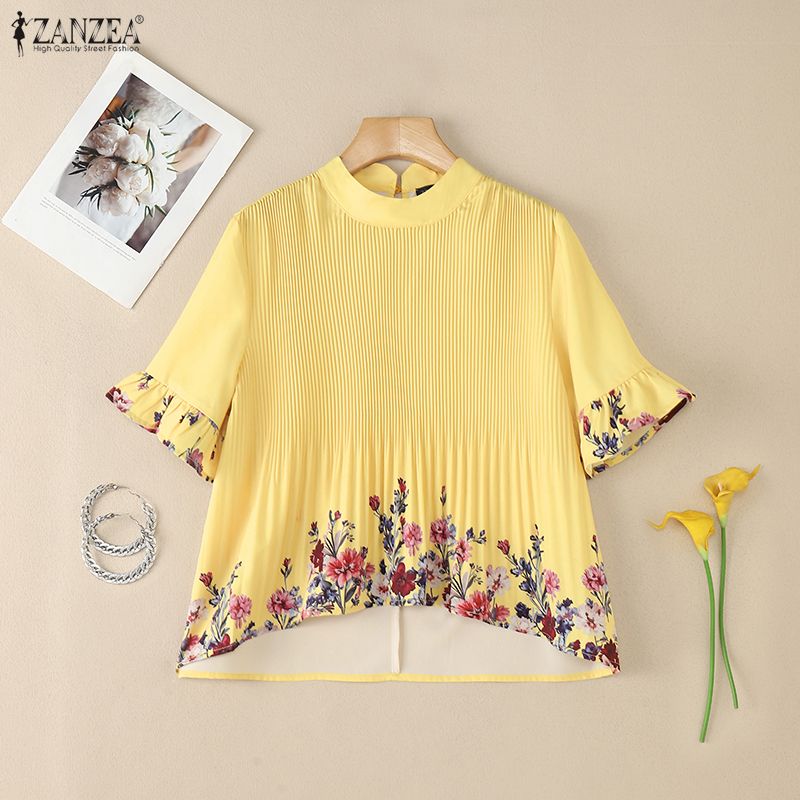ZANZEA Blusa Feminina de Verão - Romper Floral Print avaliação e preço