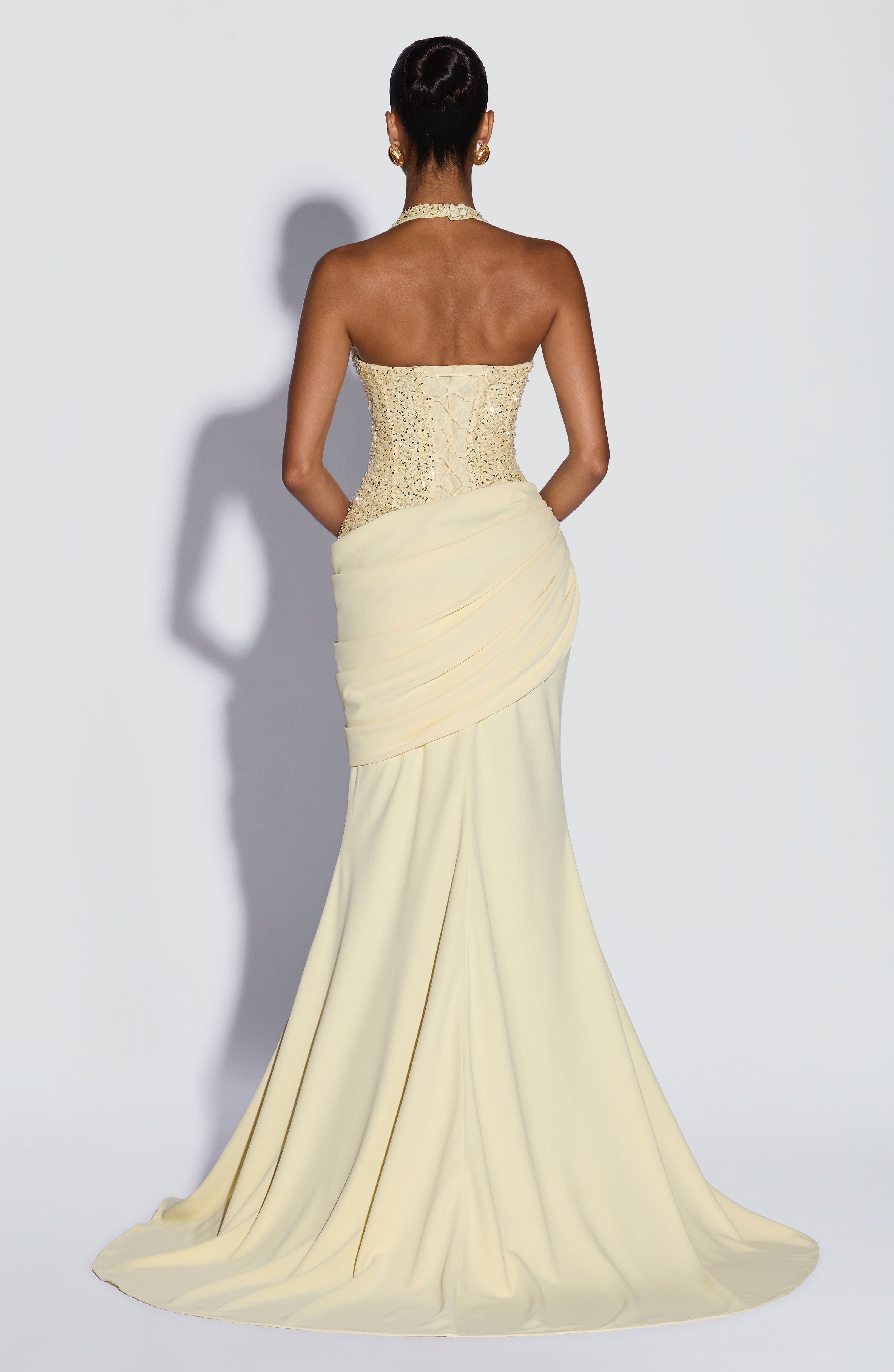 Vestido Longo Sereia Luxuoso c - Maxi Dress Halter avaliação e preço