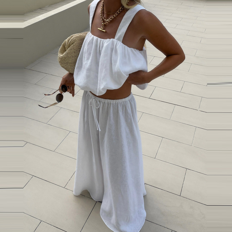 Conjunto Feminino Elegante de  - Linen Pant Wide avaliação e preço