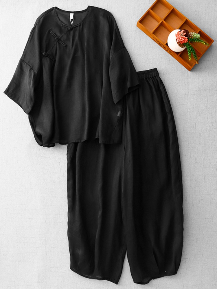 Novo Conjunto Feminino de Algo - Linen Pant Wide avaliação e preço