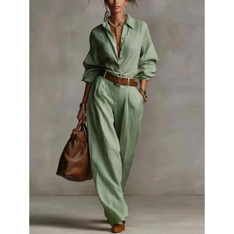 Conjunto de Calças de Linho e  - Linen Pant Wide avaliação e preço