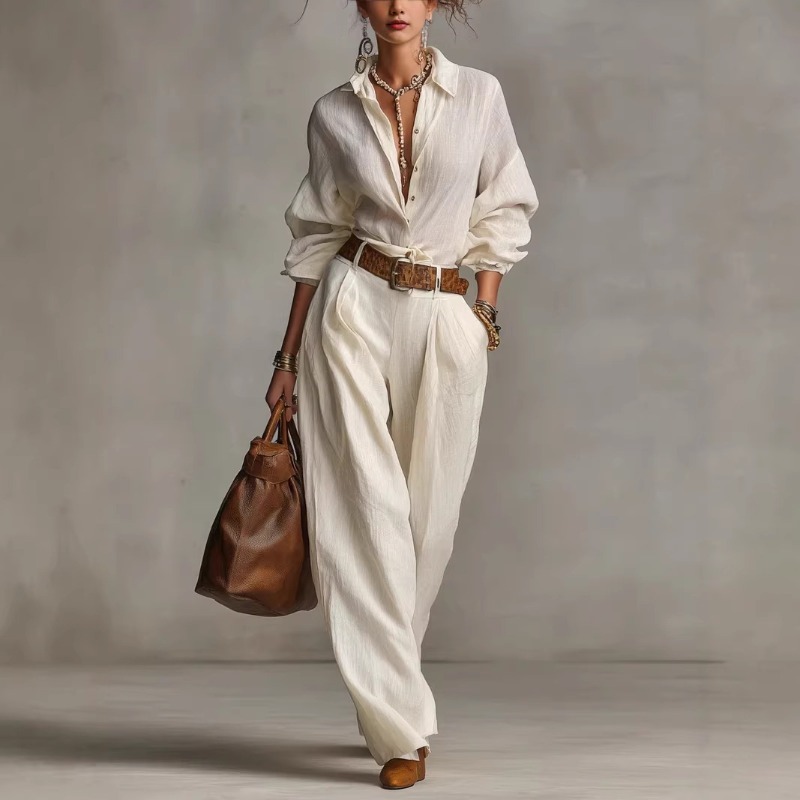 Conjunto de Calças de Linho e  - Linen Pant Wide avaliação e preço