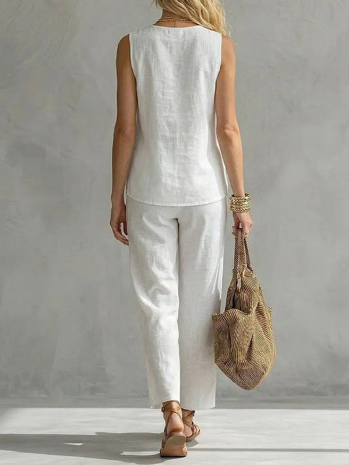 Conjunto de 2 Peças de Linho S - Linen Pant Wide avaliação e preço