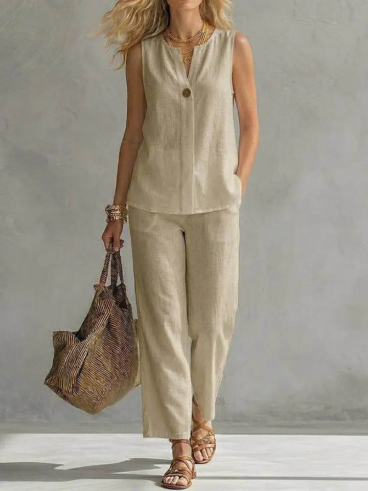 Conjunto de 2 Peças de Linho S - Linen Pant Wide avaliação e preço