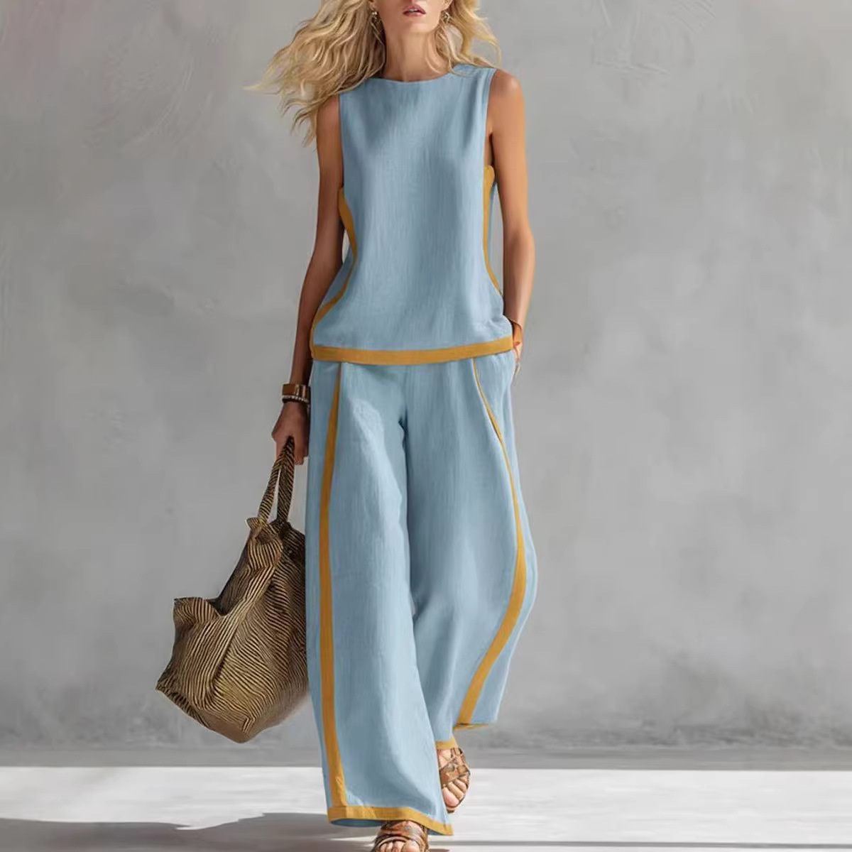 Conjuntos de Linho Femininos e - Linen Pant Wide avaliação e preço
