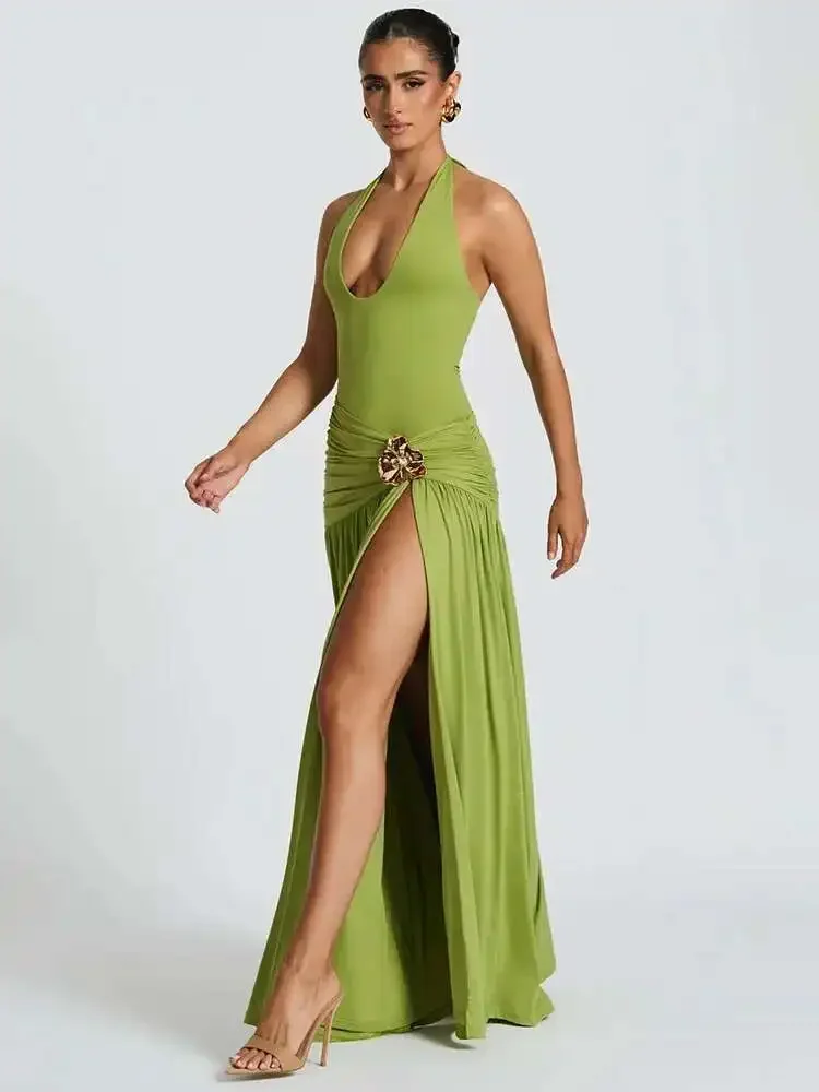 Conjunto Elegante e Sexy: Vest - Maxi Dress Halter avaliação e preço