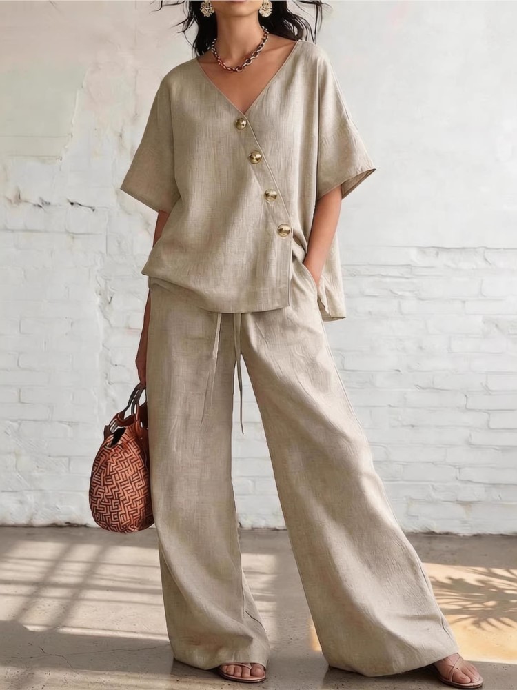 Conjunto Casual de Calças Larg - Linen Pant Wide avaliação e preço