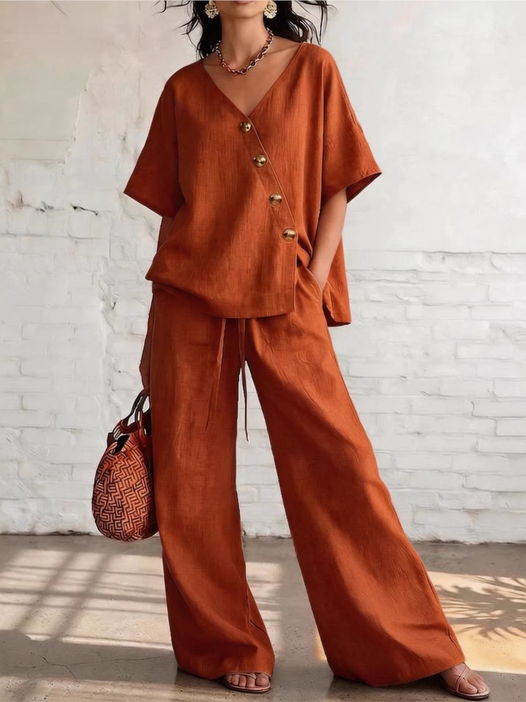 Conjunto Casual de Calças Larg - Linen Pant Wide avaliação e preço