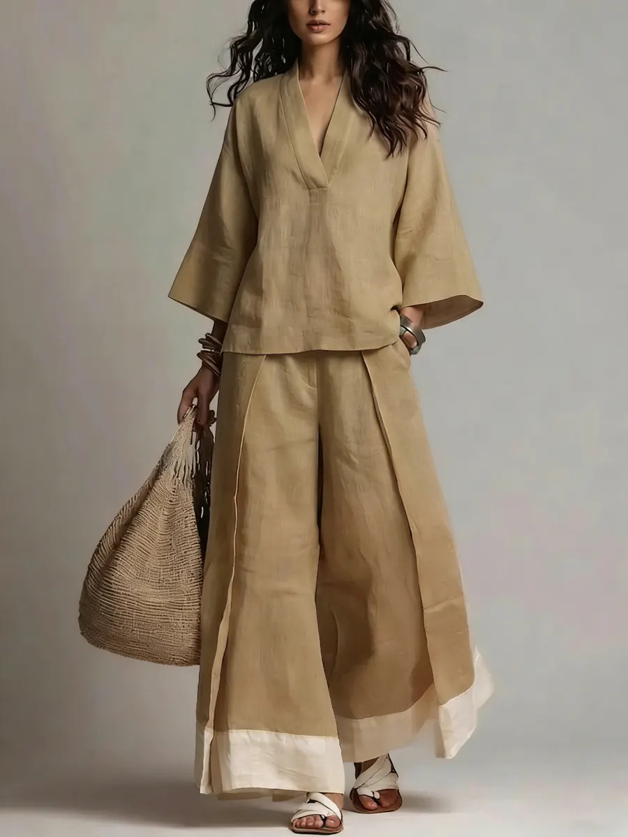 Conjunto Feminino de Verão em  - Linen Pant Wide avaliação e preço