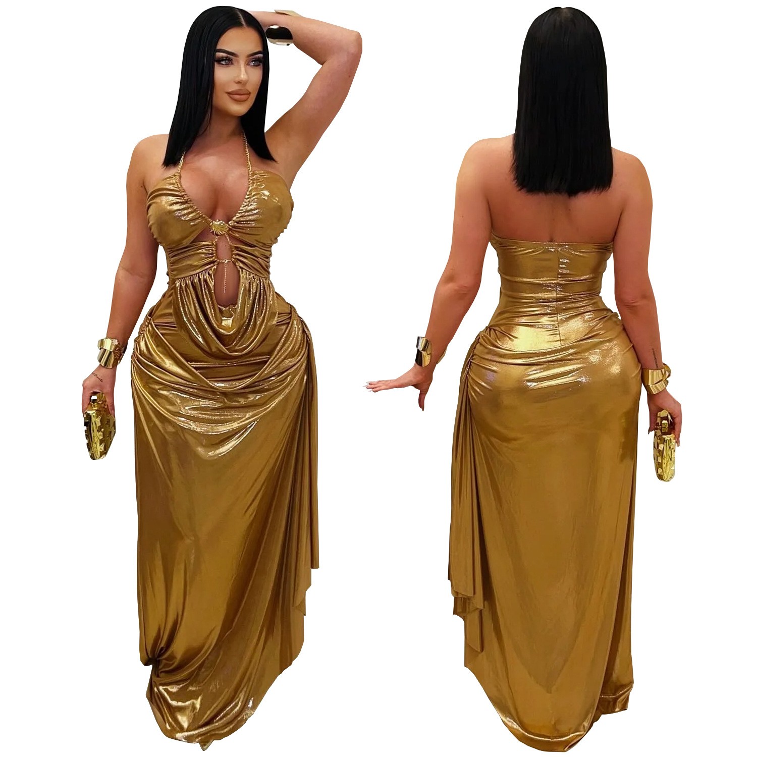 Vestido de Festa para Convidad - Maxi Dress Halter avaliação e preço