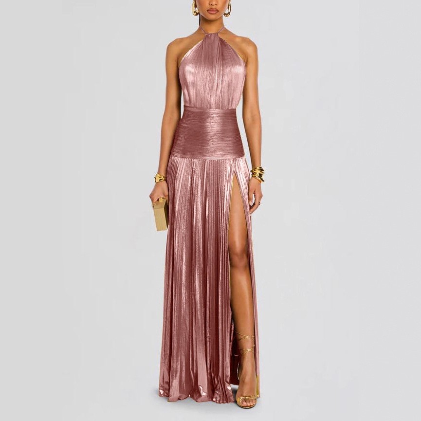 Vestido de Festa Elegante Sem  - Maxi Dress Halter avaliação e preço