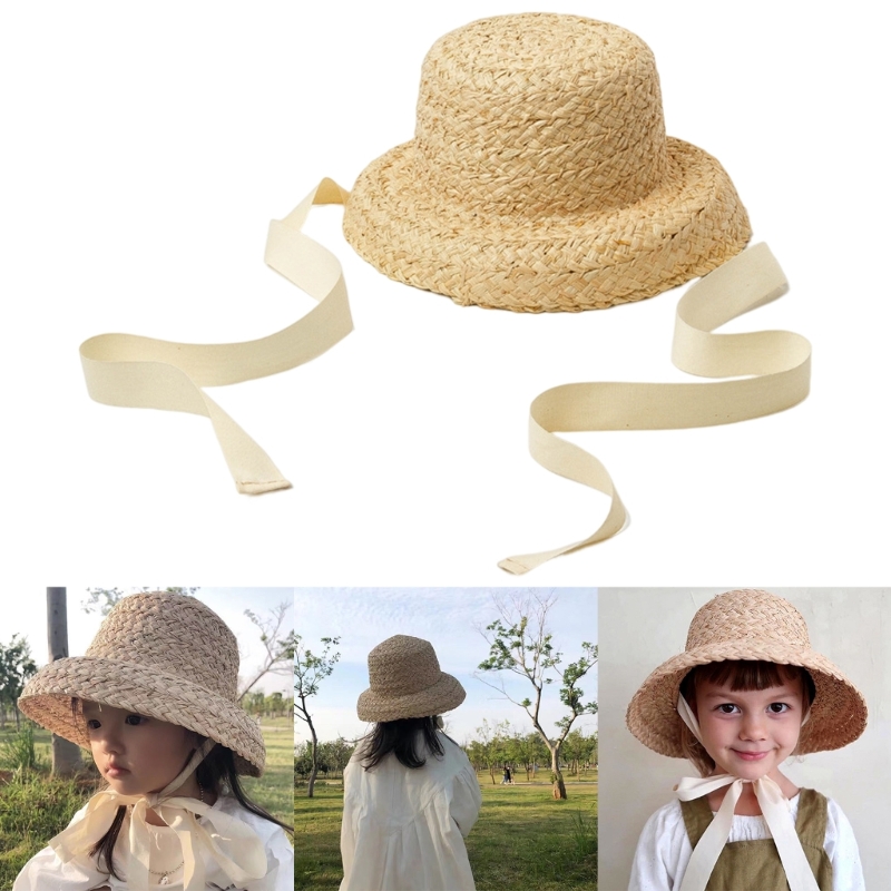Handwoven Crianças Straw Cap G - Hat Floppy Wide avaliação e preço