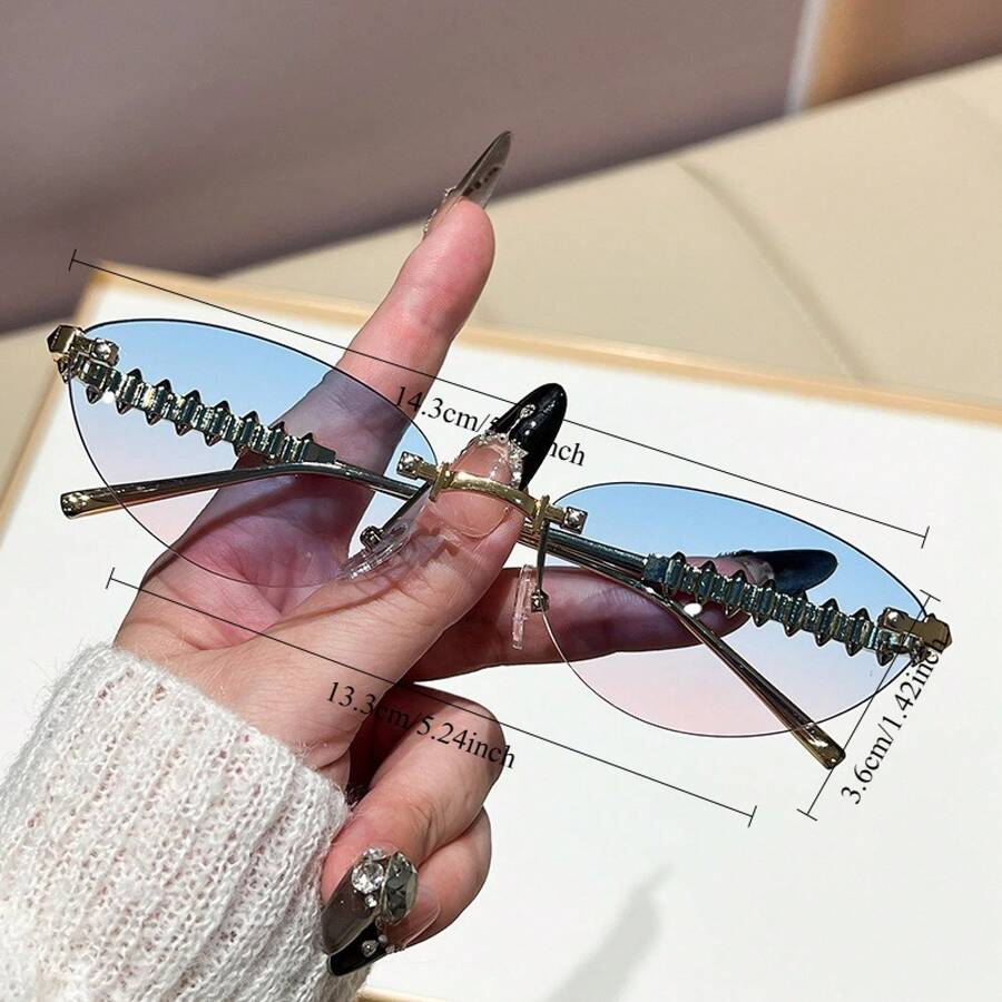 Óculos de Moda Sem Armação com - Sunglasses Cat Eye avaliação e preço