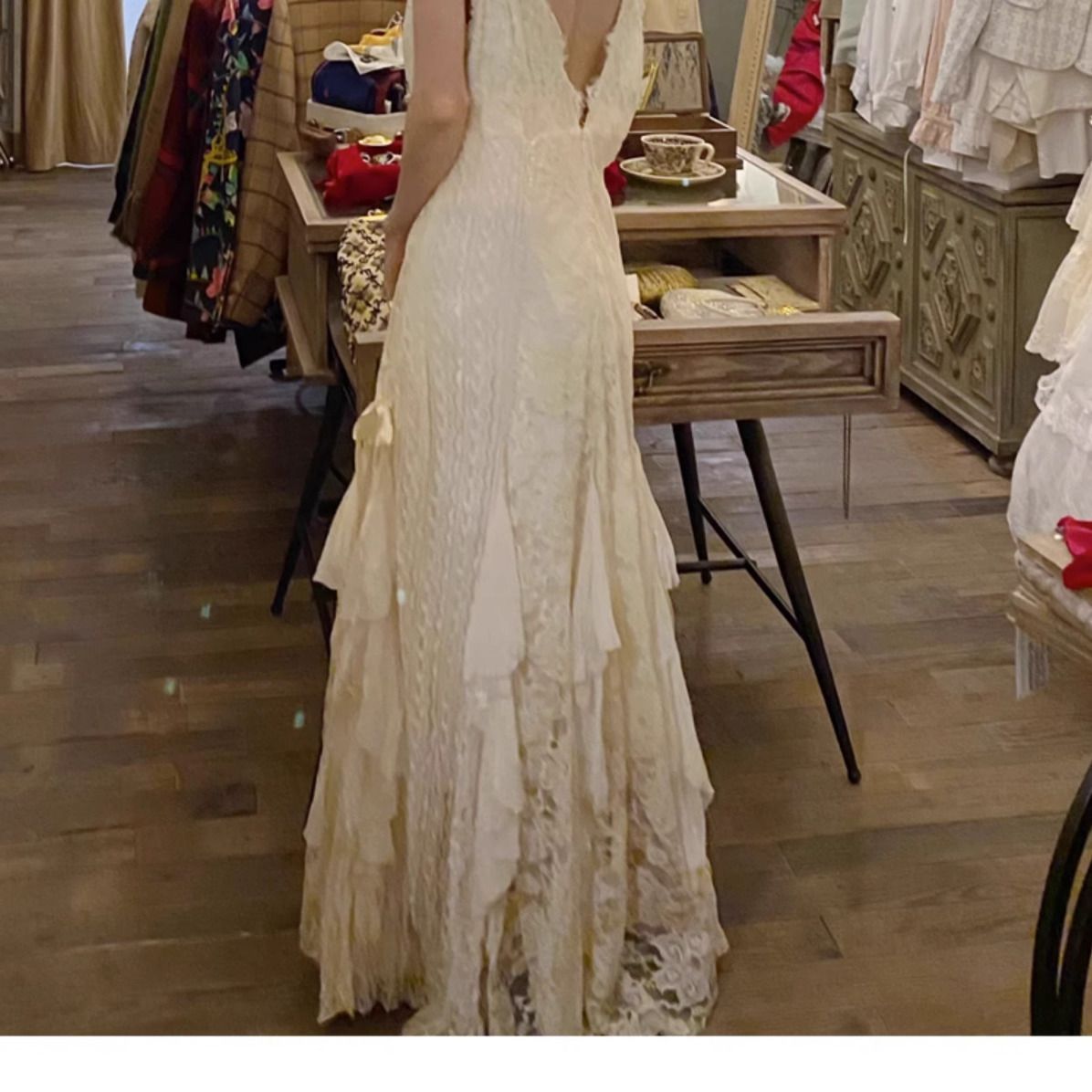 Vestido Gótico de Renda Sexy M - Maxi Dress Halter avaliação e preço